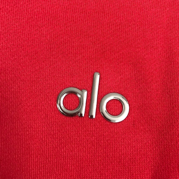 Alo Yoga Cropped Accolade Crewneck Candy Red S - Picture 7 of 10